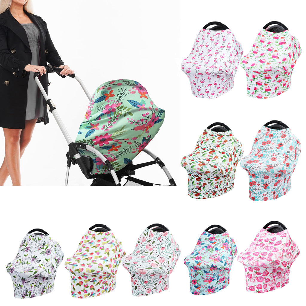 Stretchy Infant Nursing Cover Baby Car Seat Canopy Cart Cover #1