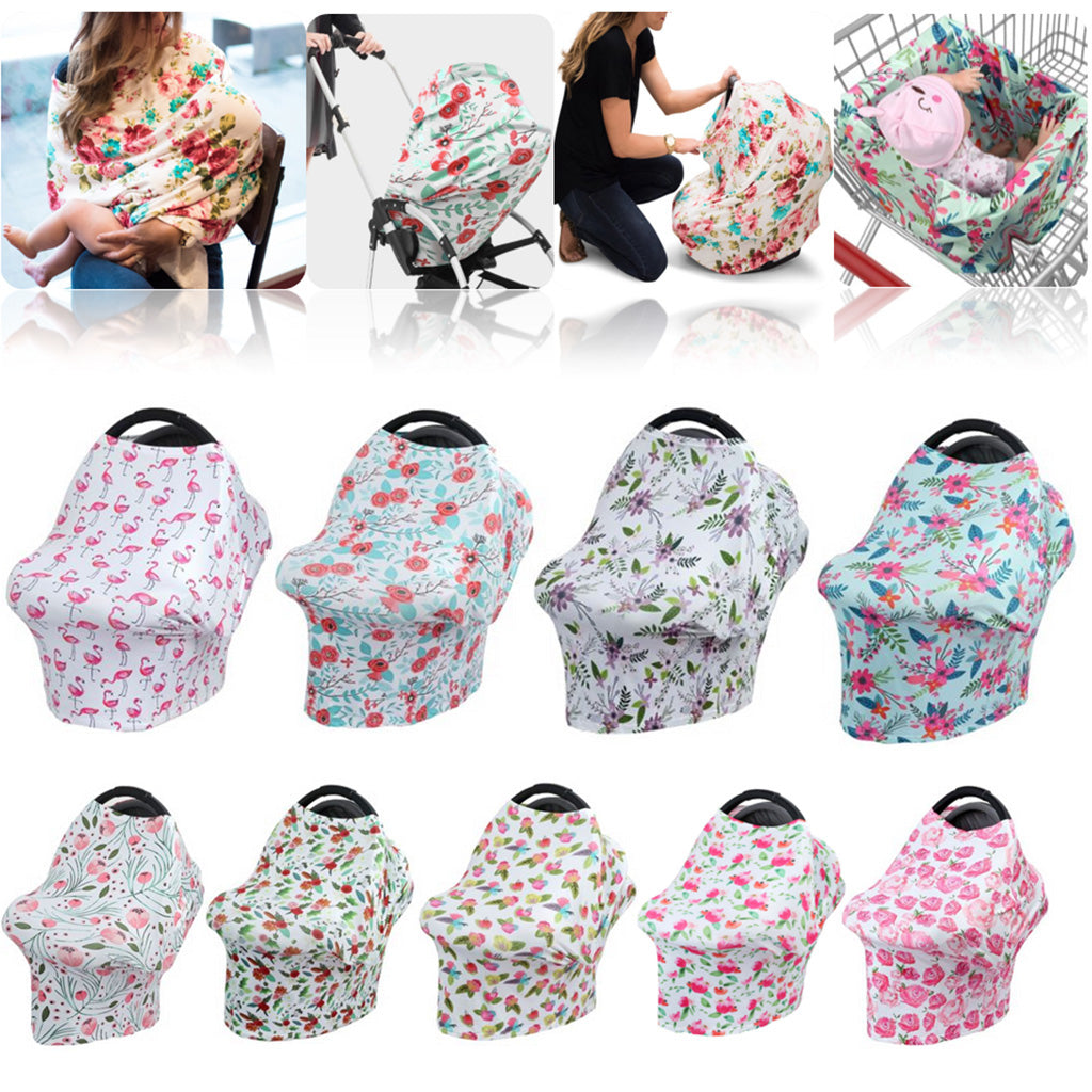 Stretchy Infant Nursing Cover Baby Car Seat Canopy Cart Cover #1