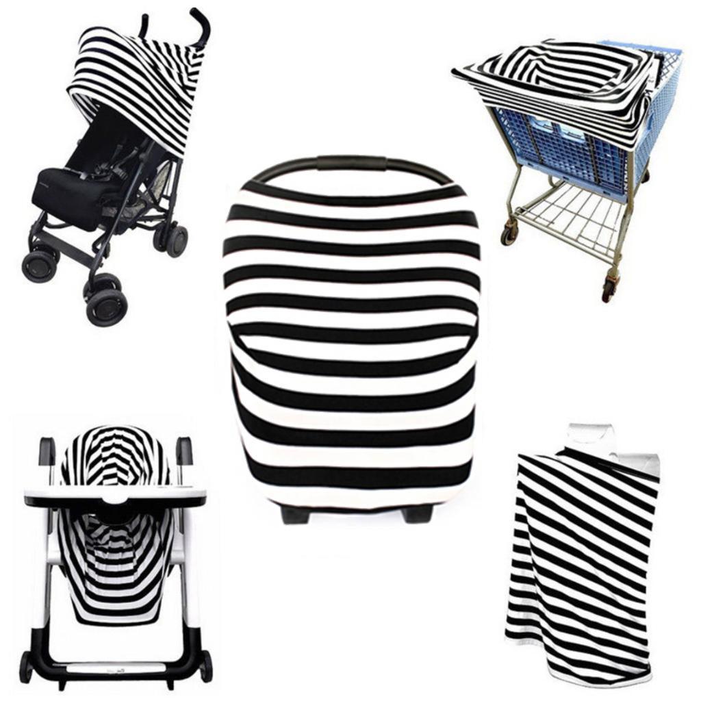 Baby Car Seat Nursing Covers Breastfeeding Cover Carseat  Ash Black Stripe