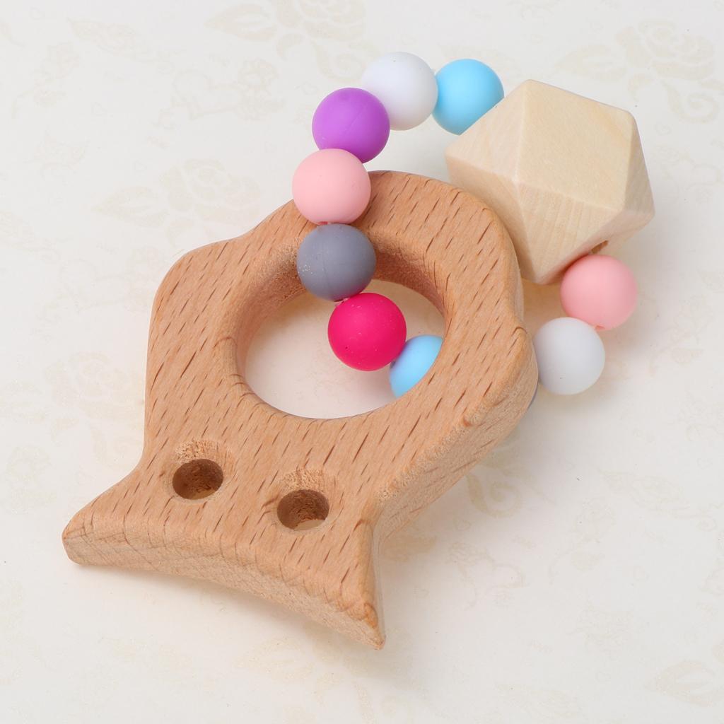 Wooden Teether Nature Baby Teething Toy Organic Wood Gift Owl