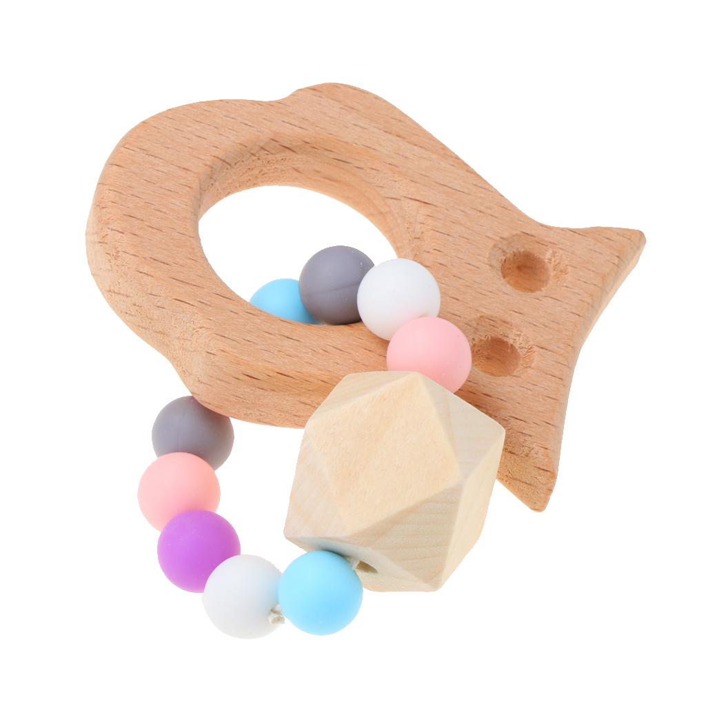 Wooden Teether Nature Baby Teething Toy Organic Wood Gift Owl