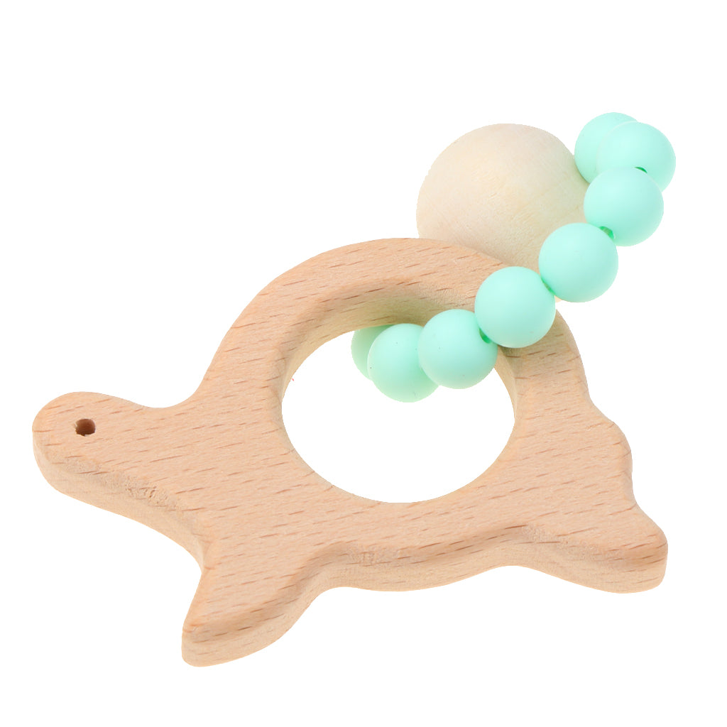 Wooden Teether Nature Baby Teething Toy Organic Wood Gift Turtle