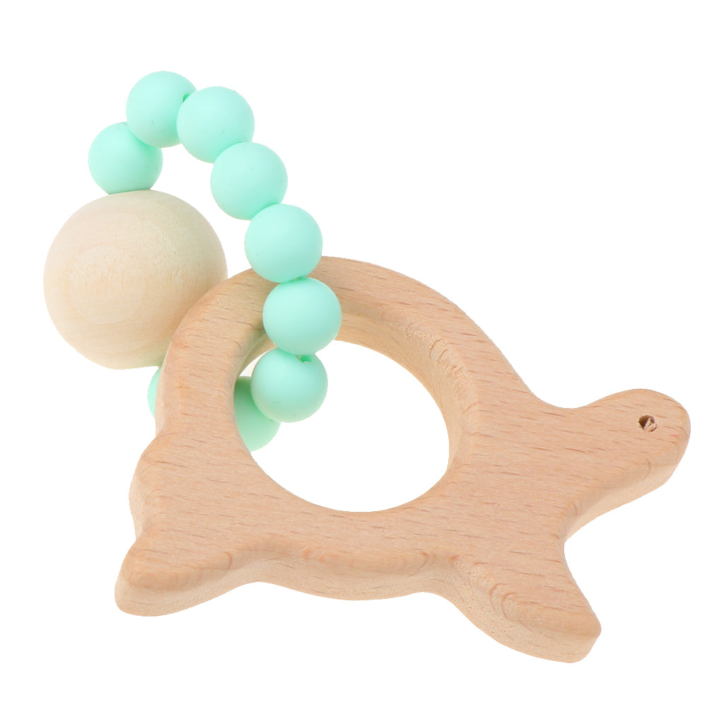 Wooden Teether Nature Baby Teething Toy Organic Wood Gift Turtle