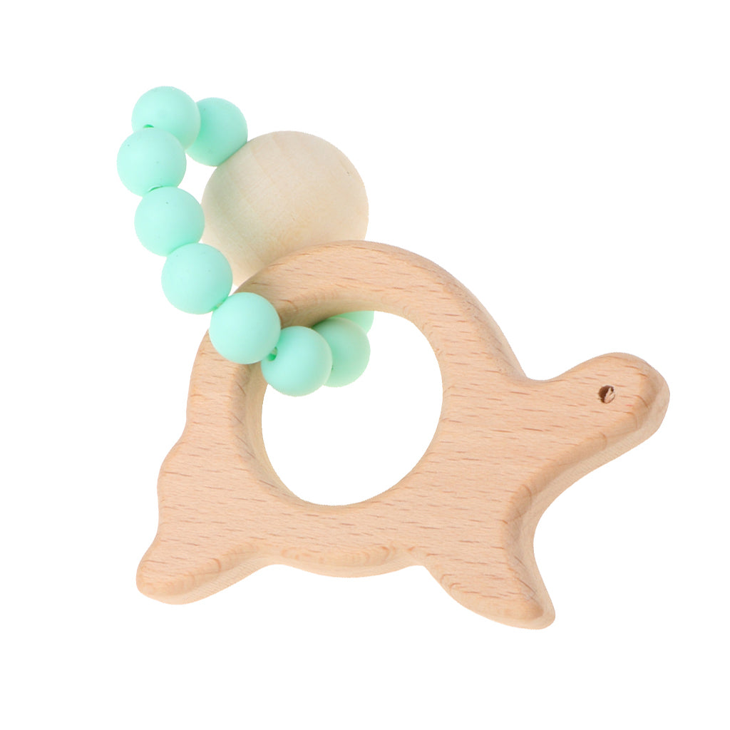 Wooden Teether Nature Baby Teething Toy Organic Wood Gift Turtle