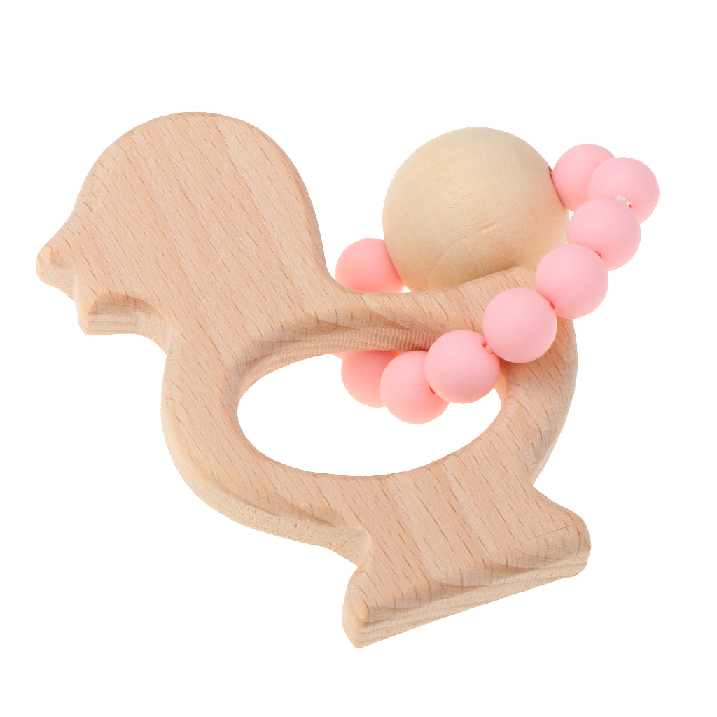 Wooden Teether Nature Baby Teething Toy Organic Wood Gift Chicken