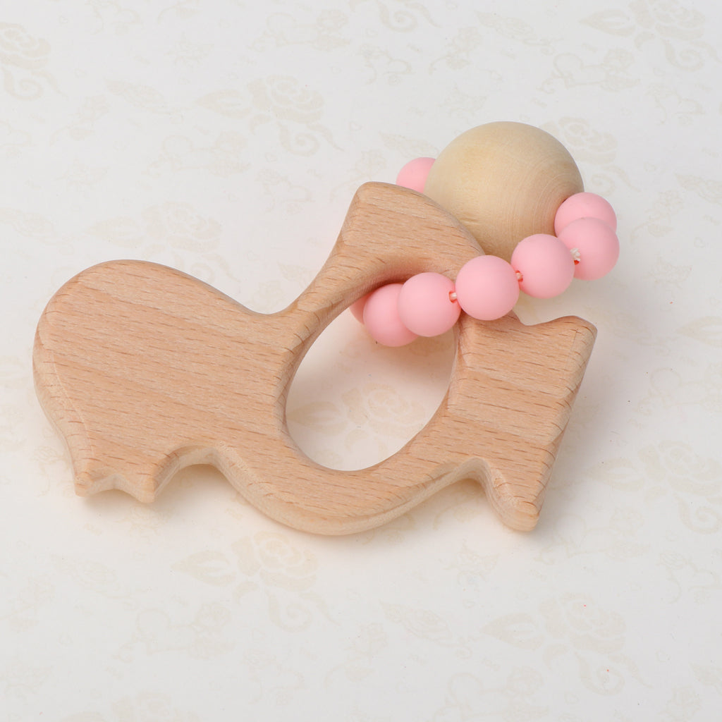 Wooden Teether Nature Baby Teething Toy Organic Wood Gift Chicken