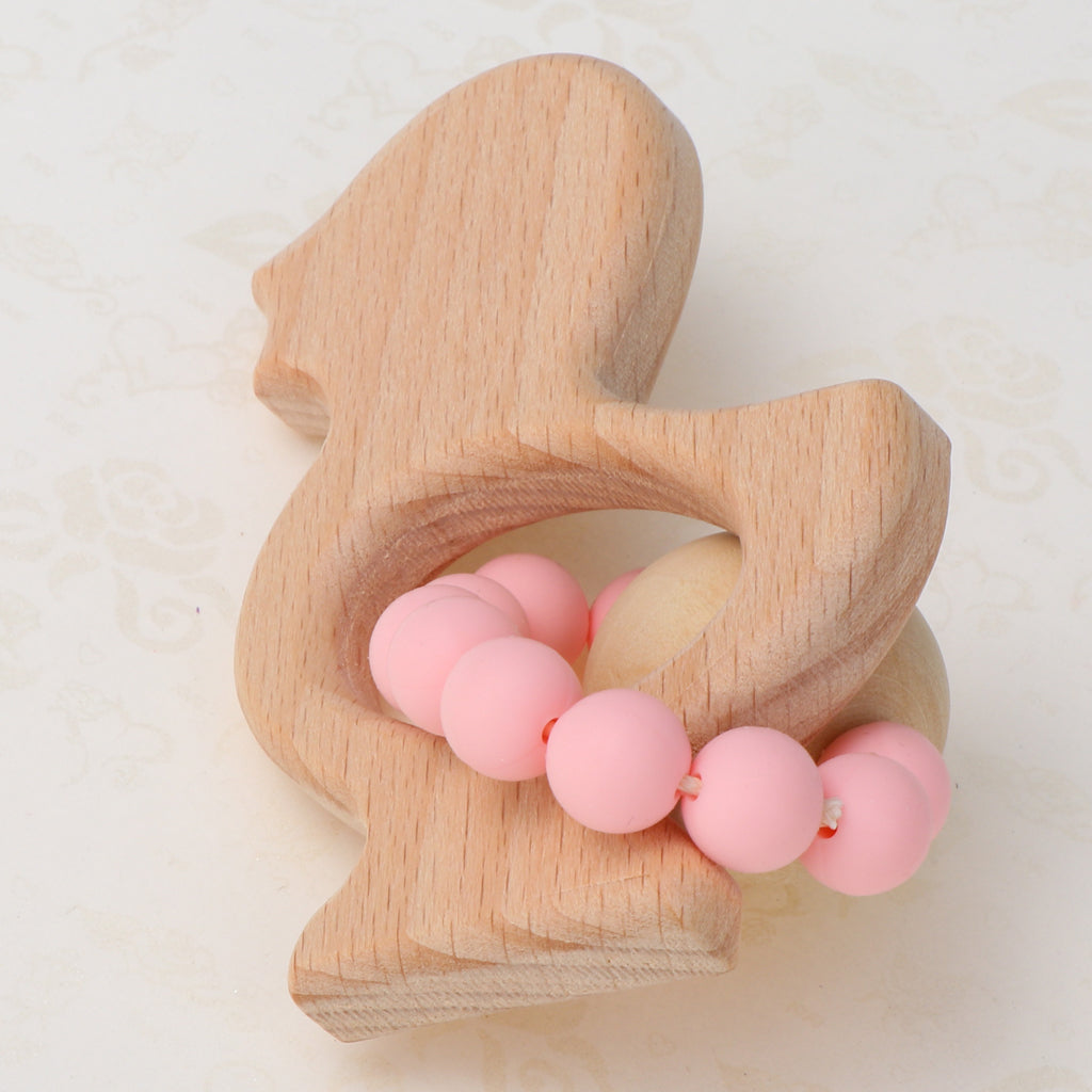 Wooden Teether Nature Baby Teething Toy Organic Wood Gift Chicken