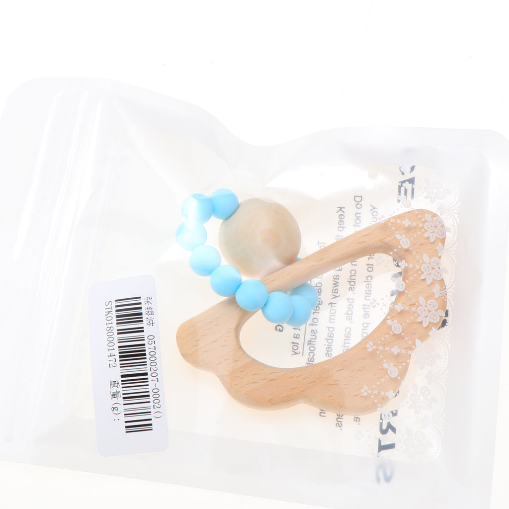 Wooden Teether Nature Baby Teething Toy Organic Wood Gift Cloud