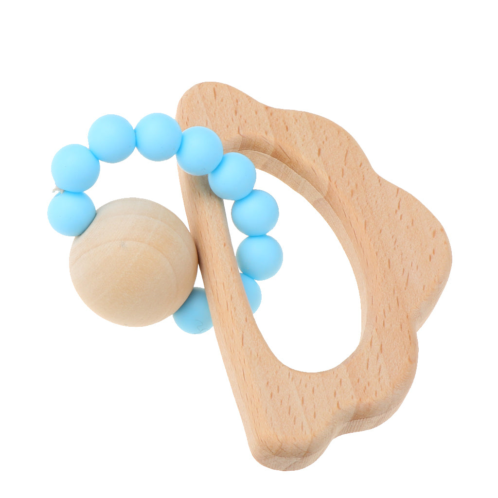 Wooden Teether Nature Baby Teething Toy Organic Wood Gift Cloud