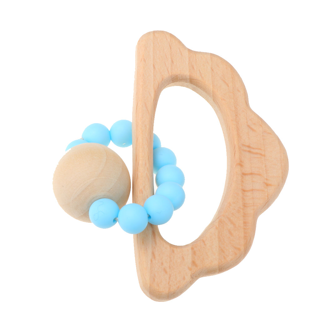 Wooden Teether Nature Baby Teething Toy Organic Wood Gift Cloud