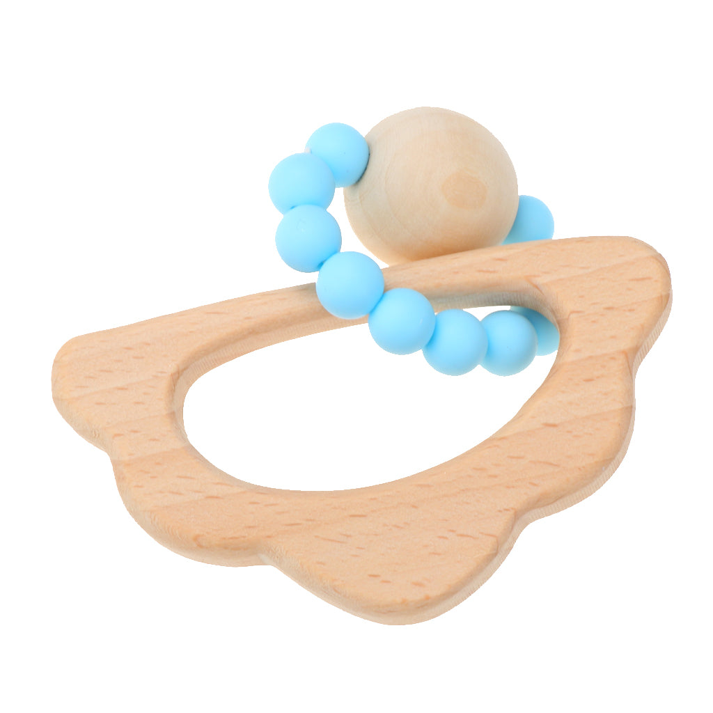 Wooden Teether Nature Baby Teething Toy Organic Wood Gift Cloud