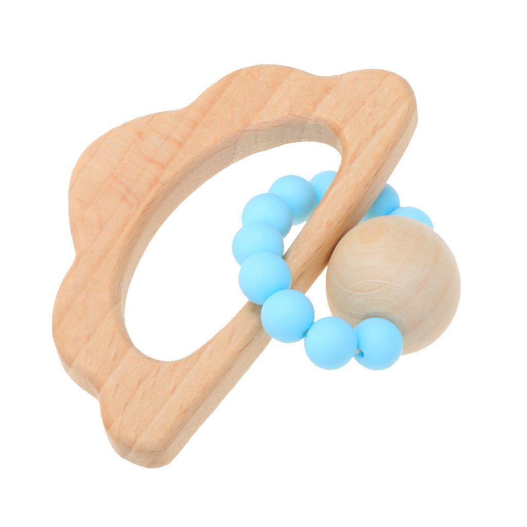 Wooden Teether Nature Baby Teething Toy Organic Wood Gift Cloud