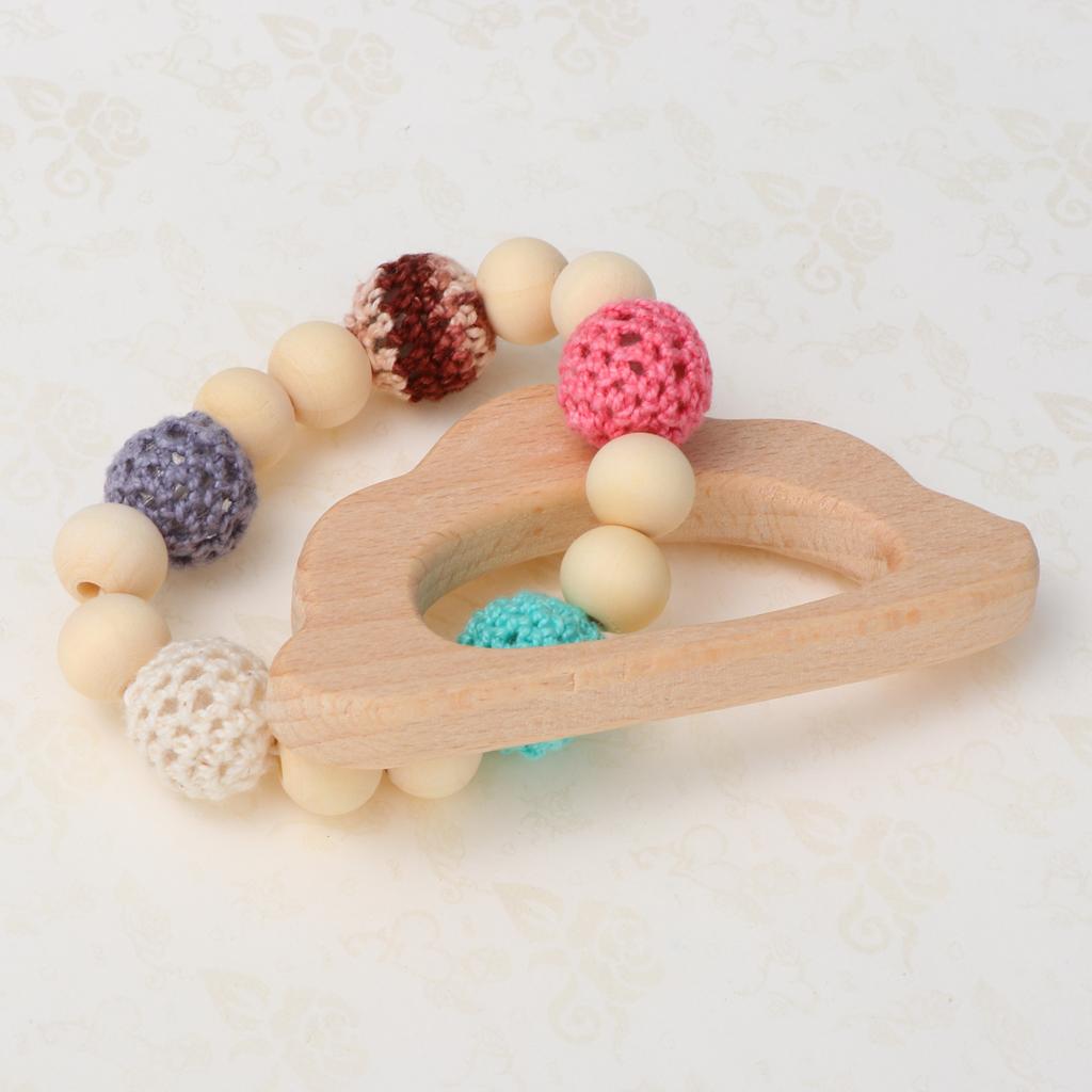 Infants and Baby Teeth Bead Grinding Teeth Stick Biting White Cloud Wood Toy