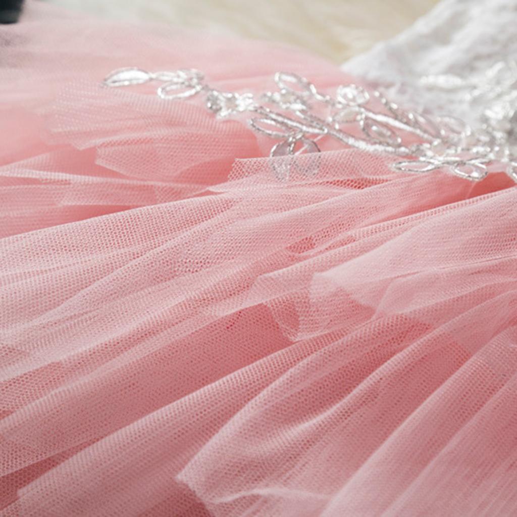 Baby Girls Lace Princess Wedding Pageant Party Birthday Tutu Dress 1T Pink