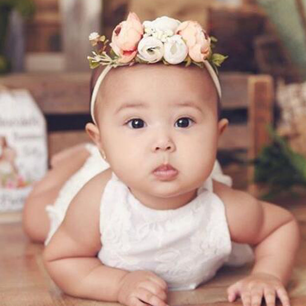 3 Pieces Flower Headbands Hair Baby Bowknot Accessories Set Photography A