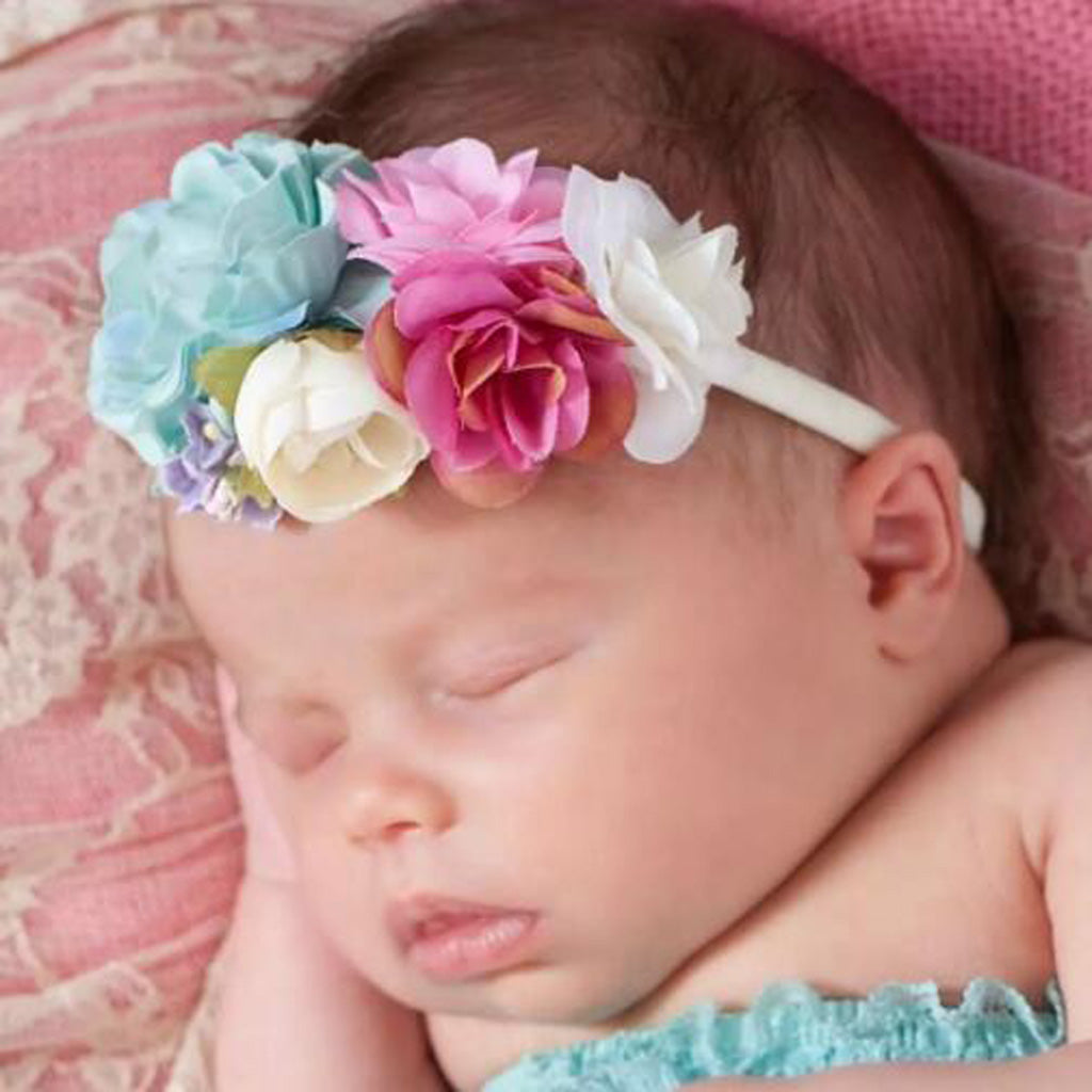 3 Pieces Flower Headbands Hair Baby Bowknot Accessories Set Photography A