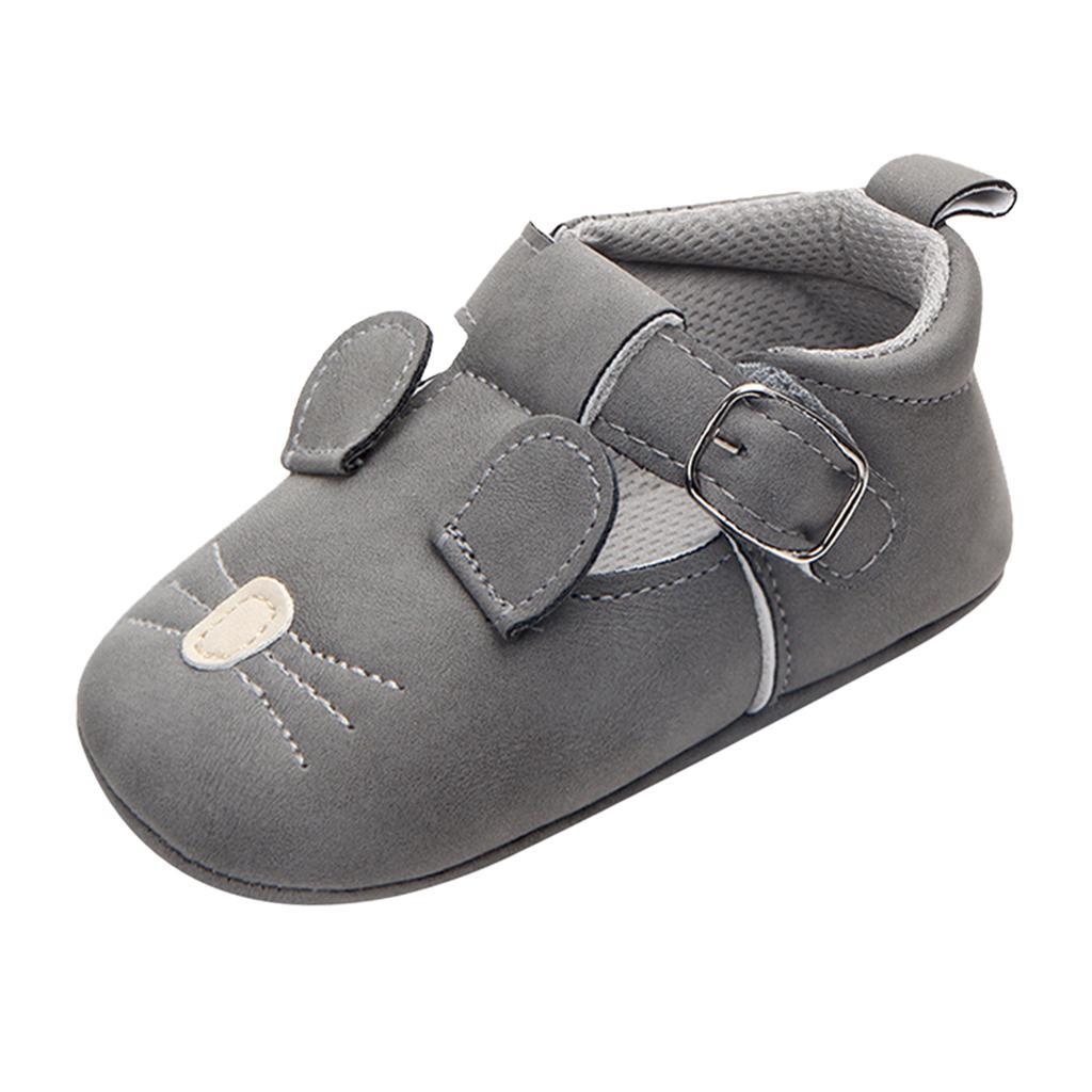 Infant Toddler Baby Soft Sole Animals Crib Shoes 0-6M Mouse