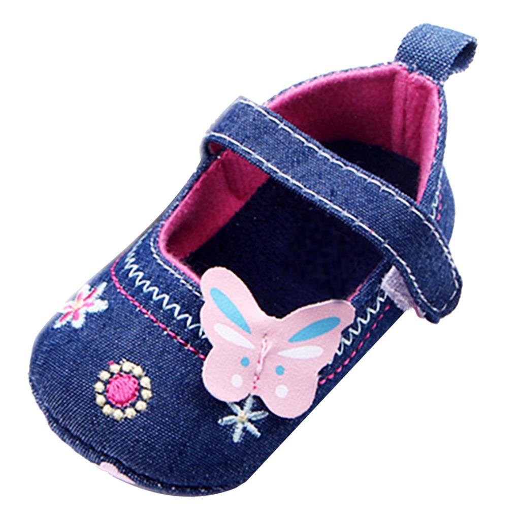 Baby Shoes Girls Prewalker Newborn Soft Sole Pram Shoes 9-12Months Blue