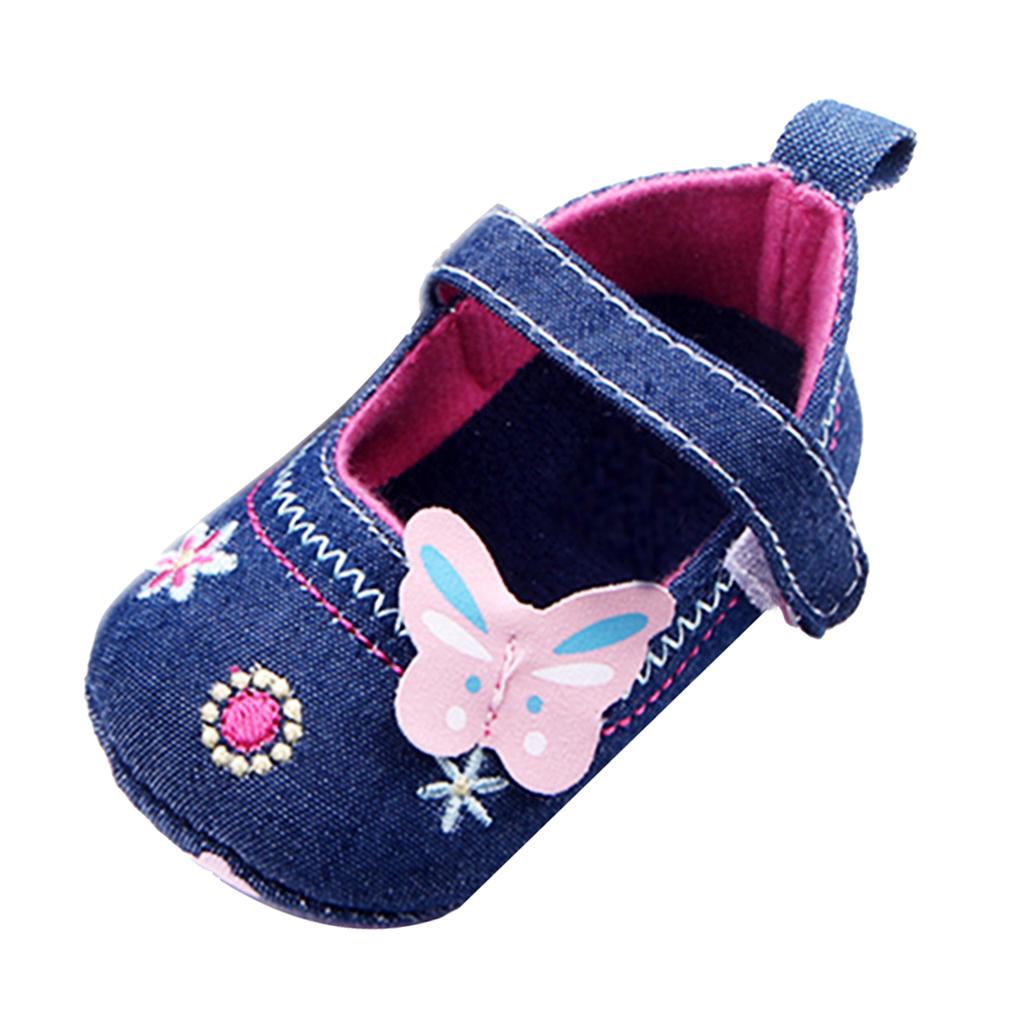 Baby Shoes Girls Prewalker Newborn Soft Sole Pram Shoes 9-12Months Blue