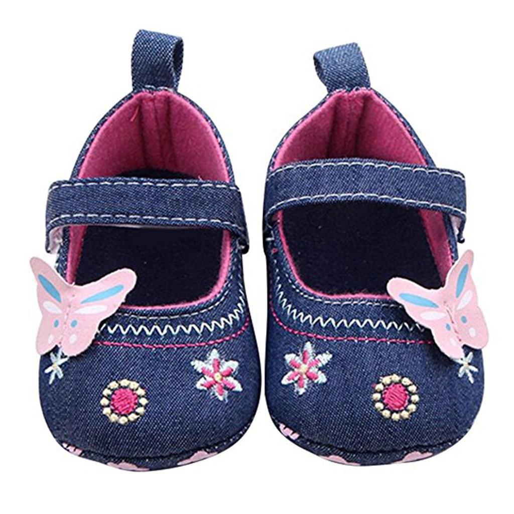 Baby Shoes Girls Prewalker Newborn Soft Sole Pram Shoes 9-12Months Blue