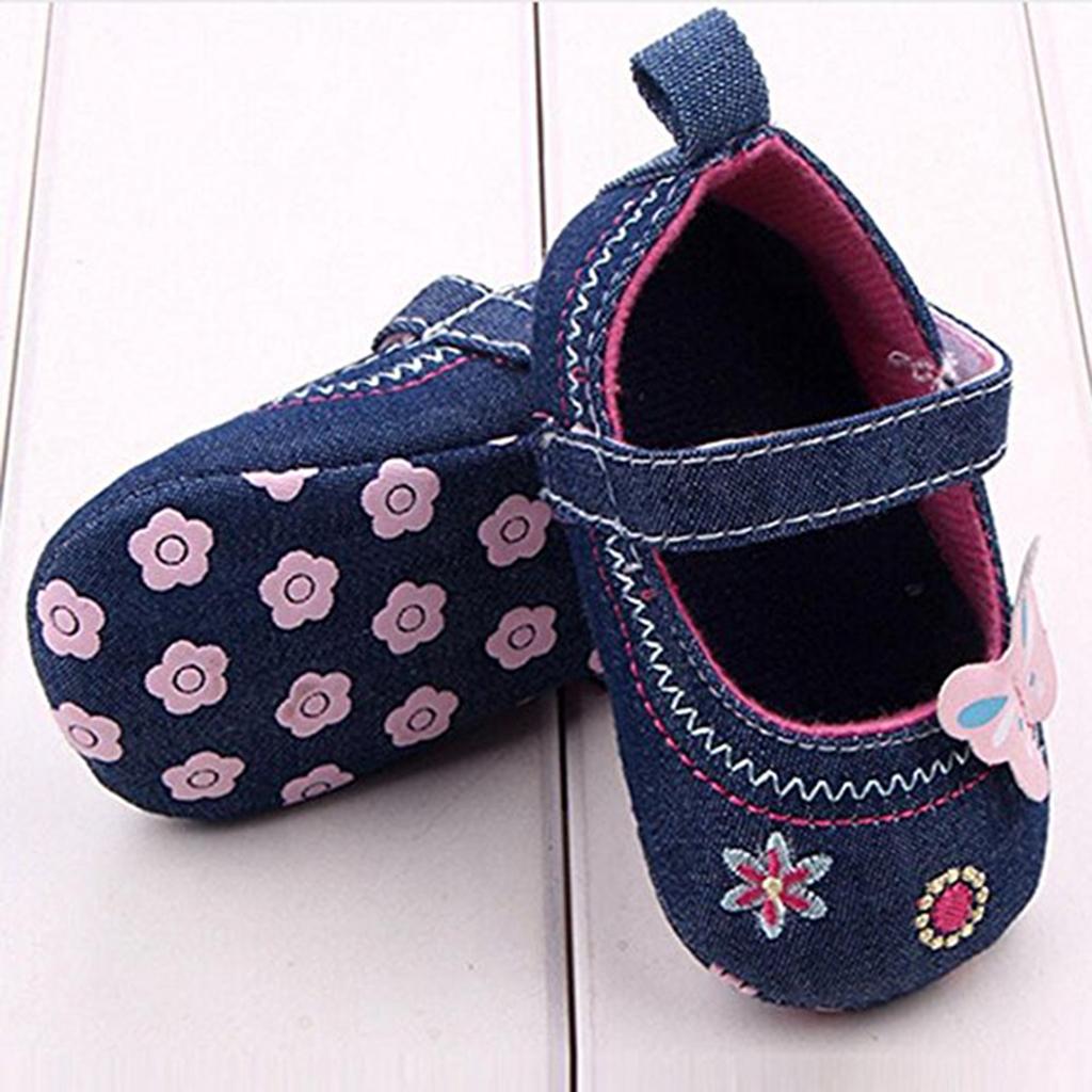 Baby Shoes Girls Prewalker Newborn Soft Sole Pram Shoes 9-12Months Blue