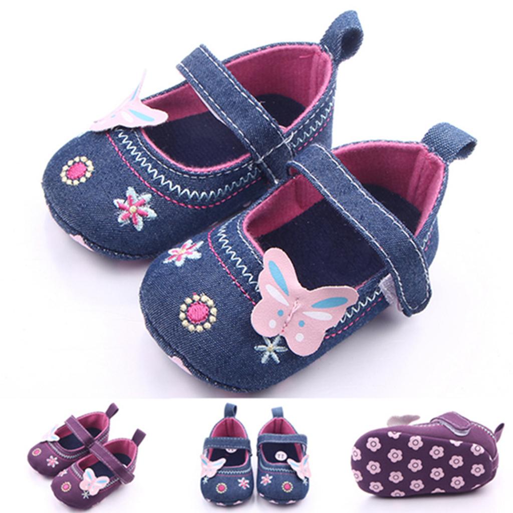 Baby Shoes Girls Prewalker Newborn Soft Sole Pram Shoes 9-12Months Blue