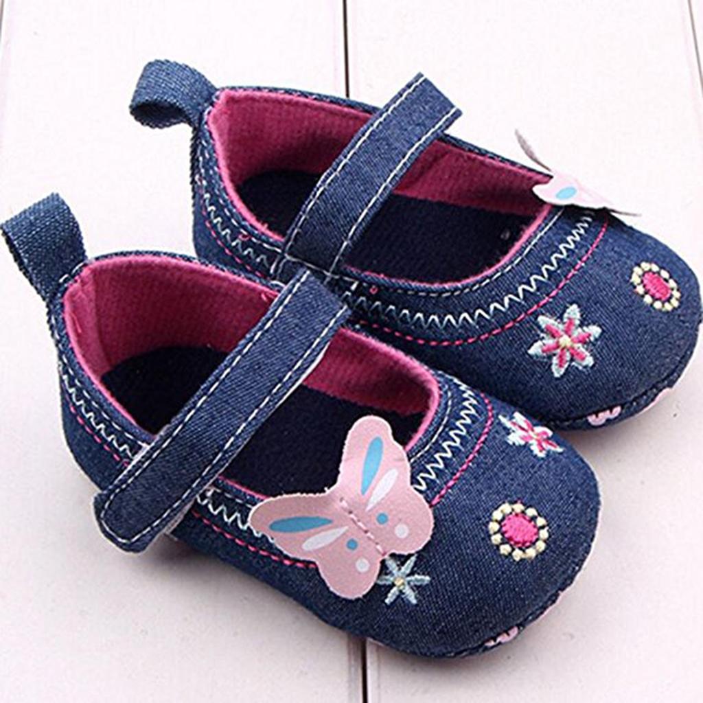 Baby Shoes Girls Prewalker Newborn Soft Sole Pram Shoes 9-12Months Blue