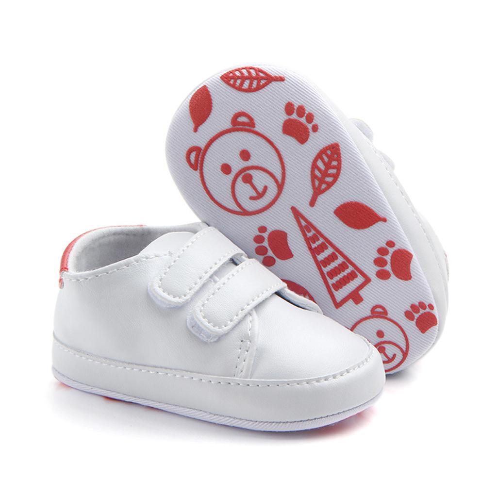 Soft Sole Anti-Slip Prewalker Toddler Crib Shoes Sneaker 12-18M Red