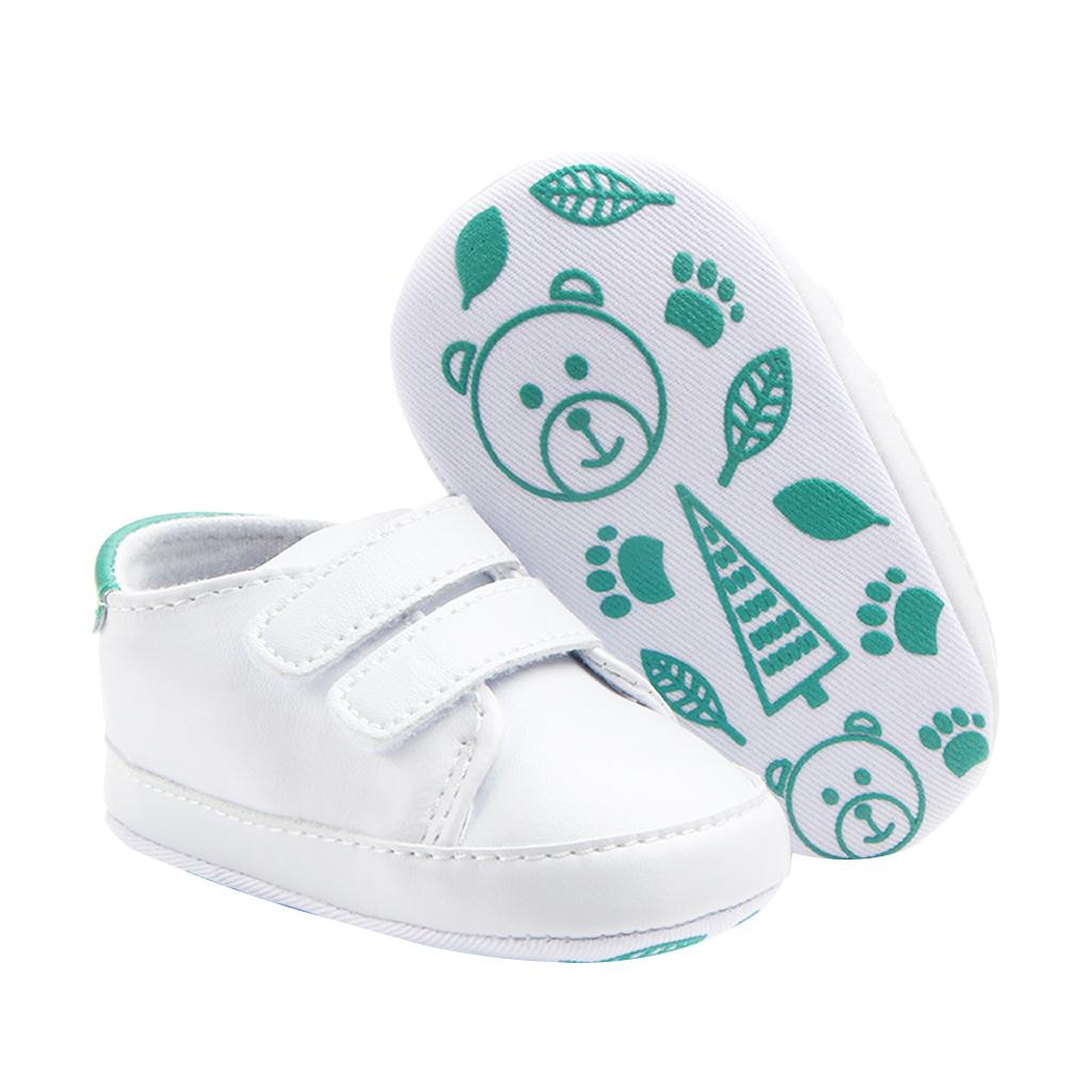 Soft Sole Anti-Slip Prewalker Toddler Crib Shoes Sneaker 0-6M Green