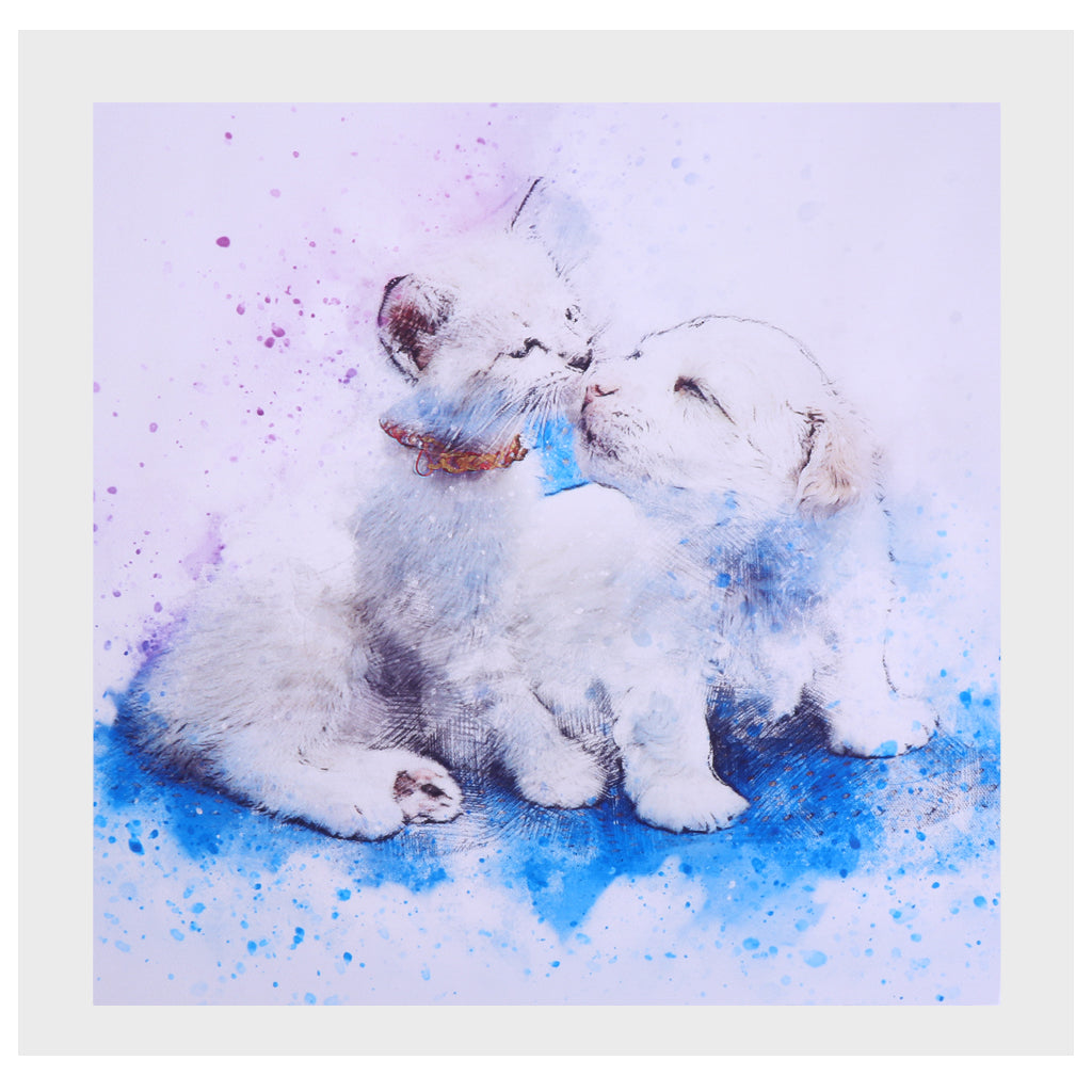 3Pcs Modern Art Oil Painting Canvas Picture Dog Cat Wall Home Decor 50x50cm