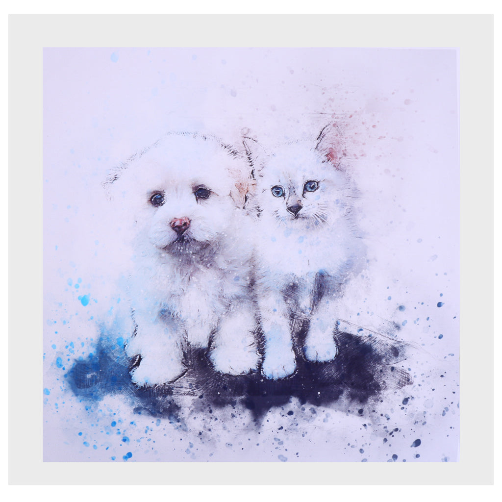 3Pcs Modern Art Oil Painting Canvas Picture Dog Cat Wall Home Decor 50x50cm