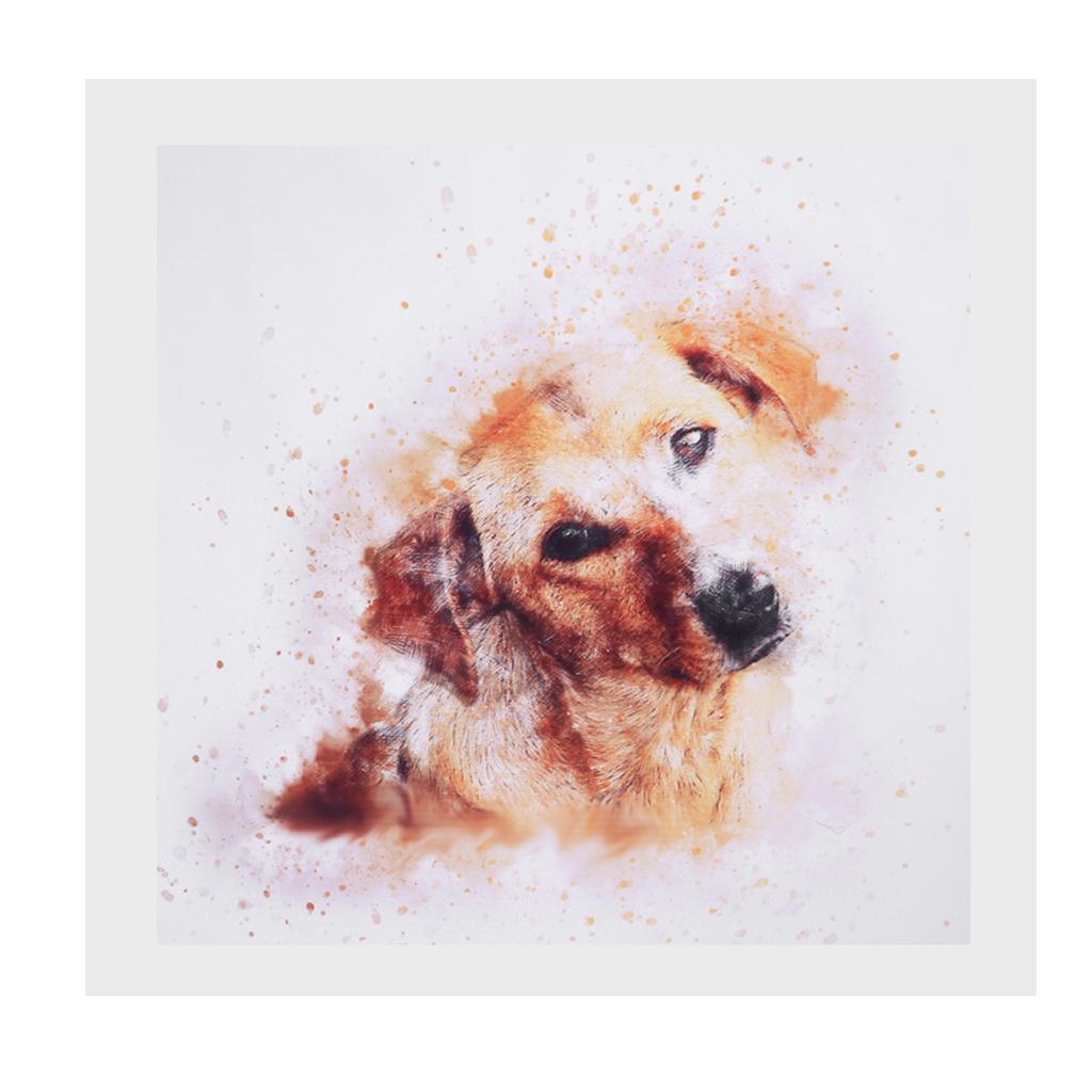 3 Panel Canvas Oil Painting Art Picture - Puppy Dog 30x30cm, 3 Panel