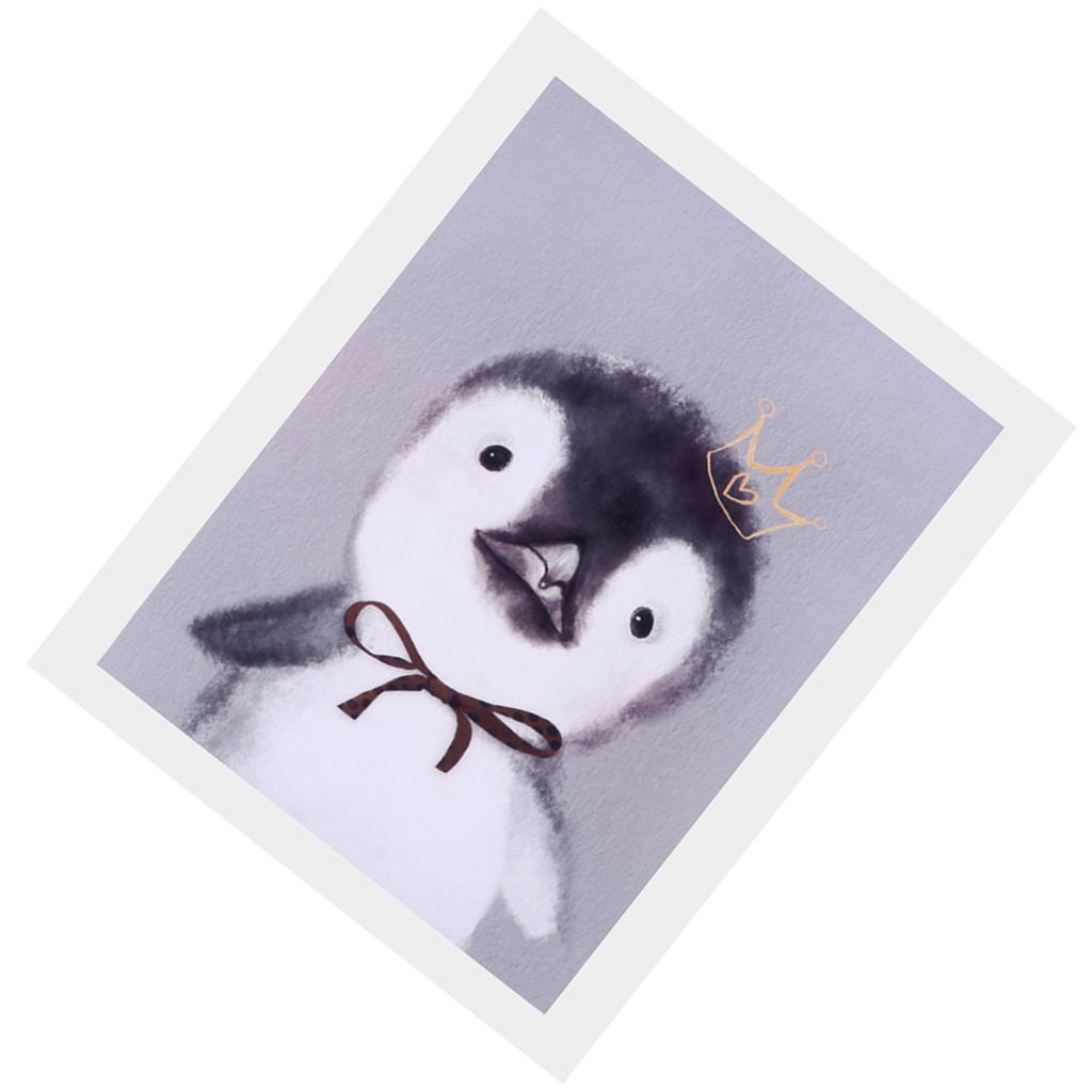 Cartoon Cute Pet Animal Painting on Canvas Frameless Oil Painting Penguin