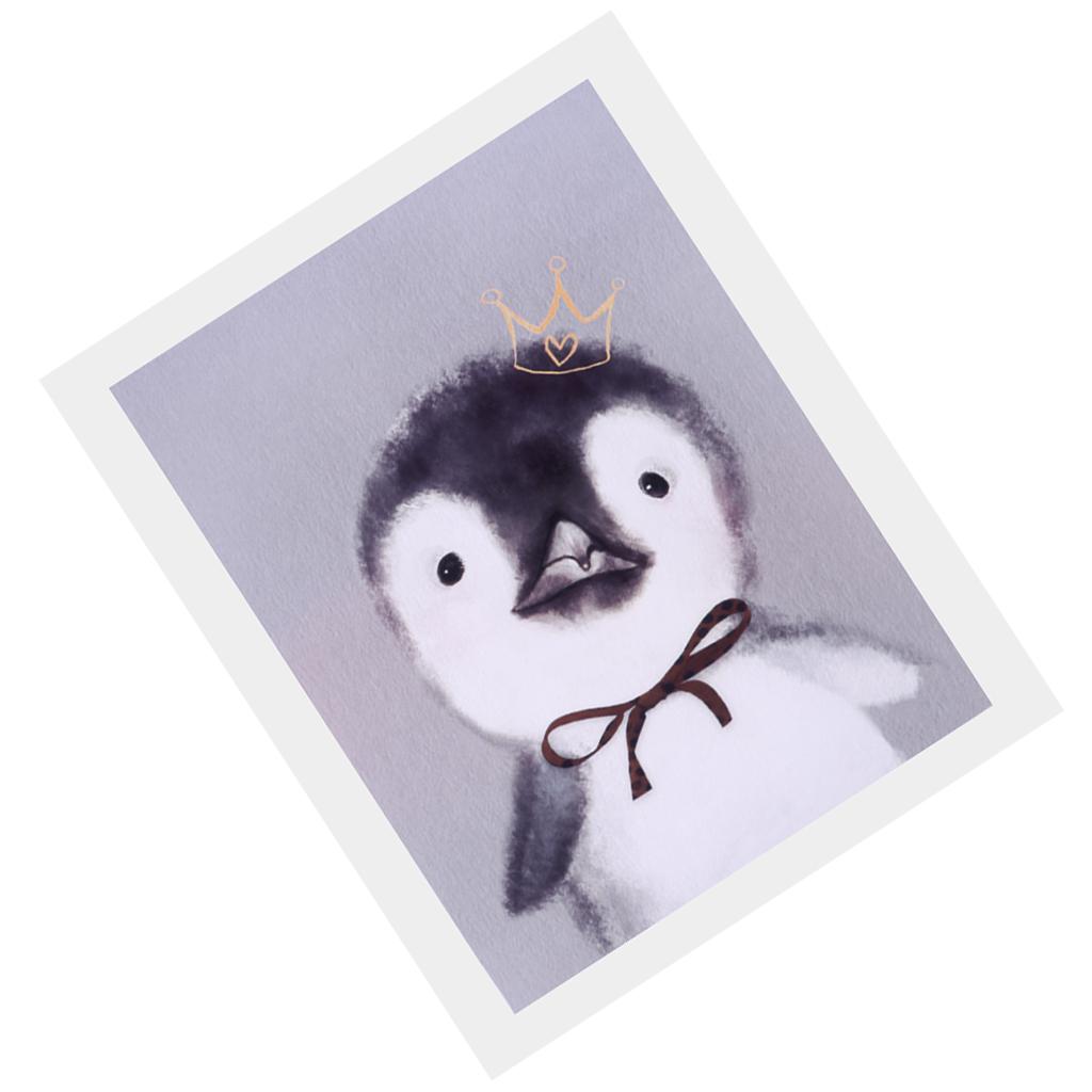Cartoon Cute Pet Animal Painting on Canvas Frameless Oil Painting Penguin