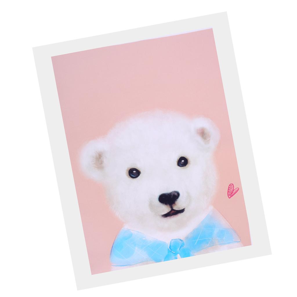 Cartoon Cute Pet Animal Painting on Canvas Frameless Oil Painting Bear
