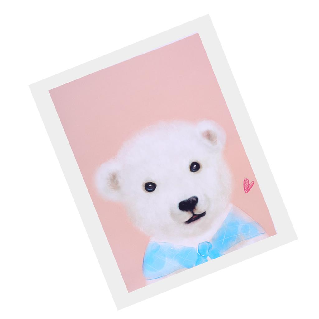 Cartoon Cute Pet Animal Painting on Canvas Frameless Oil Painting Bear