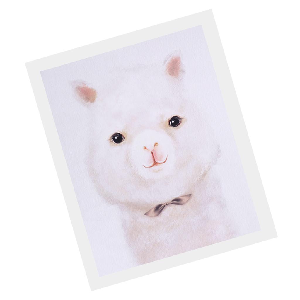 Cartoon Cute Pet Animal Painting on Canvas Frameless Oil Painting Alpaca