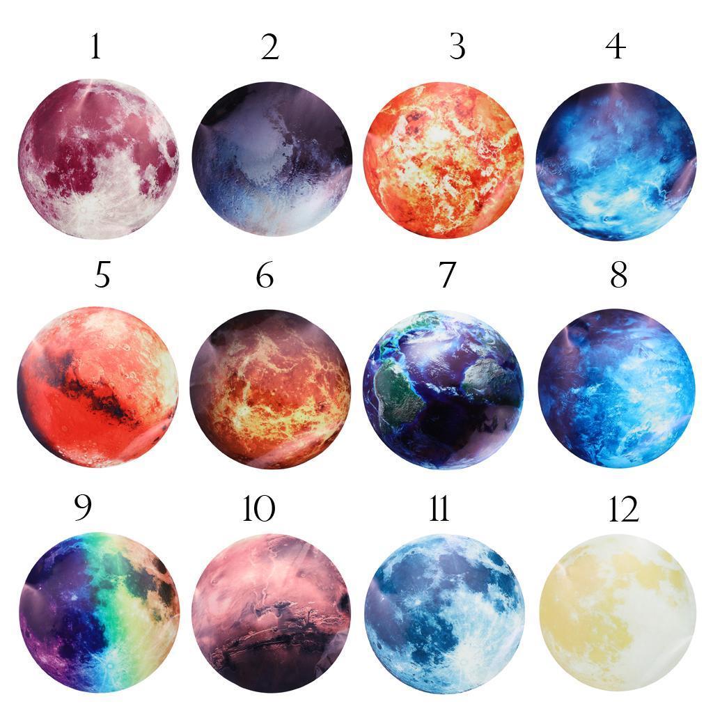 Glow In the Dark Luminous 3D Moon Sticker Vinyl Art Wall Decal Dia. 20cm_01