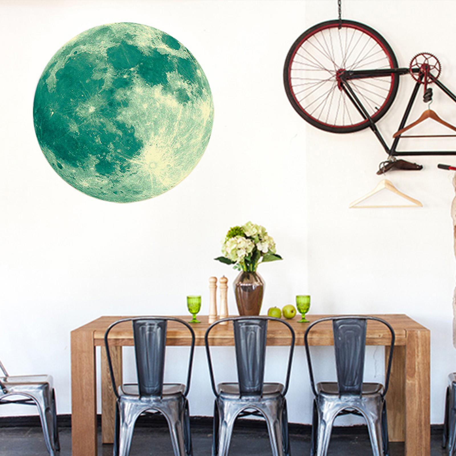 Glow In The Dark Moon Sticker Removable Fluorescent Wall Decal Mural YA011
