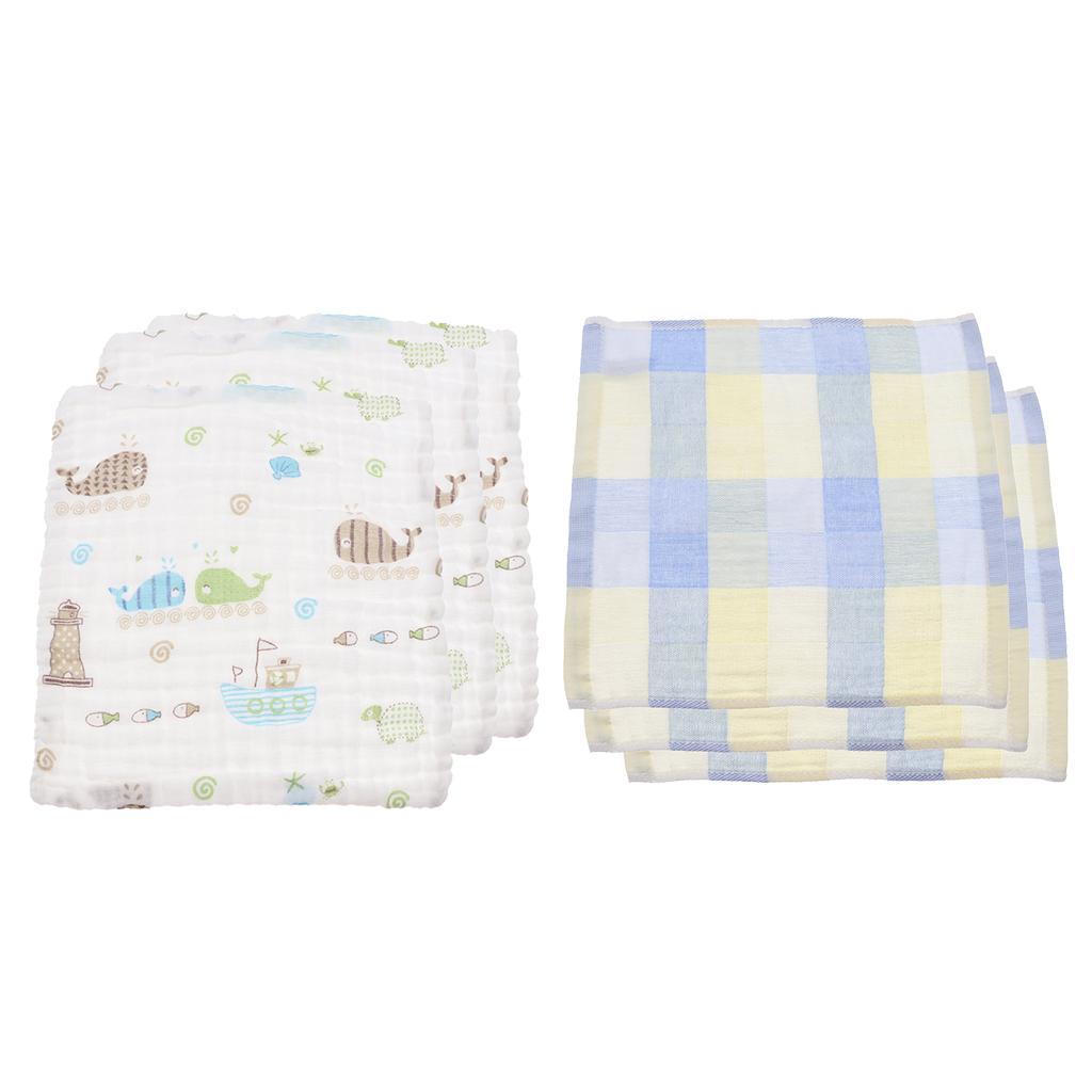 3 Pieces Square Baby Childs Handkerchief Saliva Towel Bibs 25x25xm Gauze