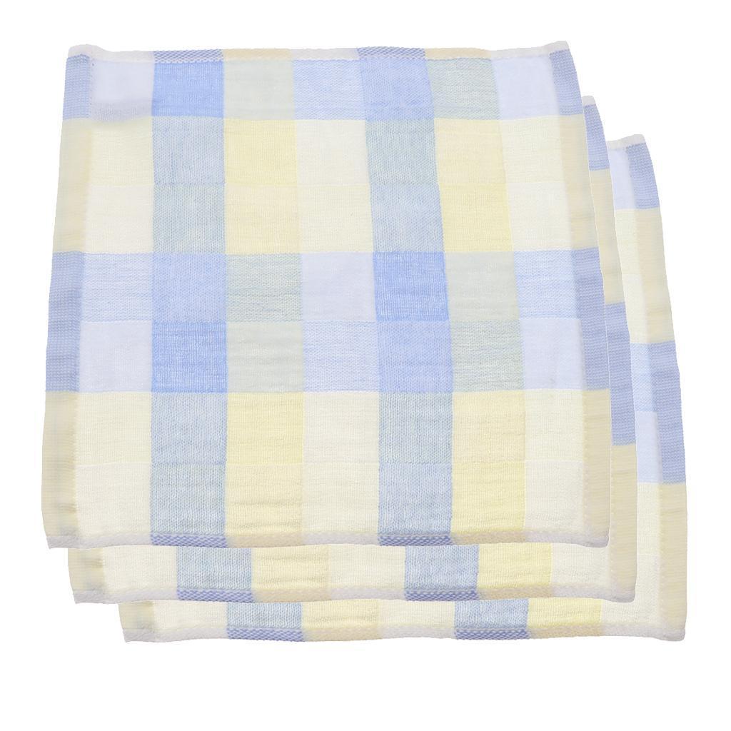 3 Pieces Square Baby Childs Handkerchief Saliva Towel Bibs 25x25xm Cotton