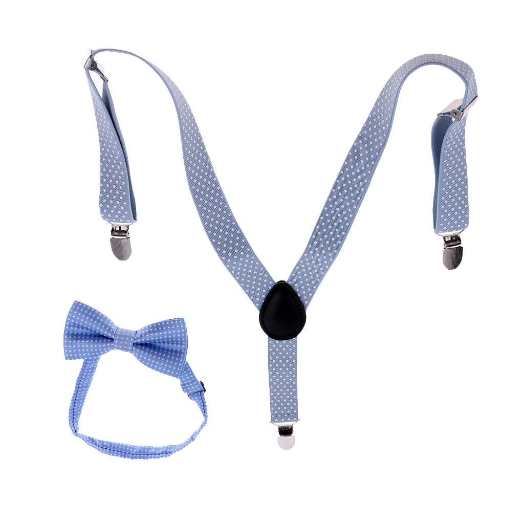 Toddler Adjustable Suspender Children's Harness Clip Collar Suit  Light blue