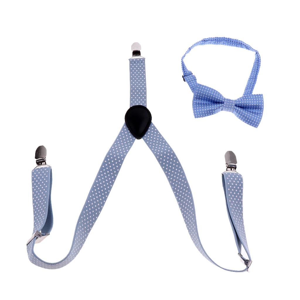 Toddler Adjustable Suspender Children's Harness Clip Collar Suit  Light blue