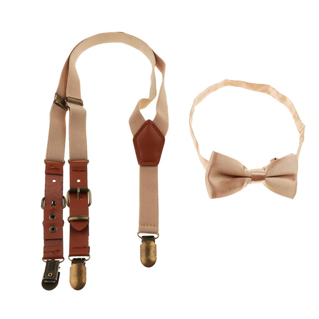 Baby Boys Adjustable Elastic Suspenders Beige