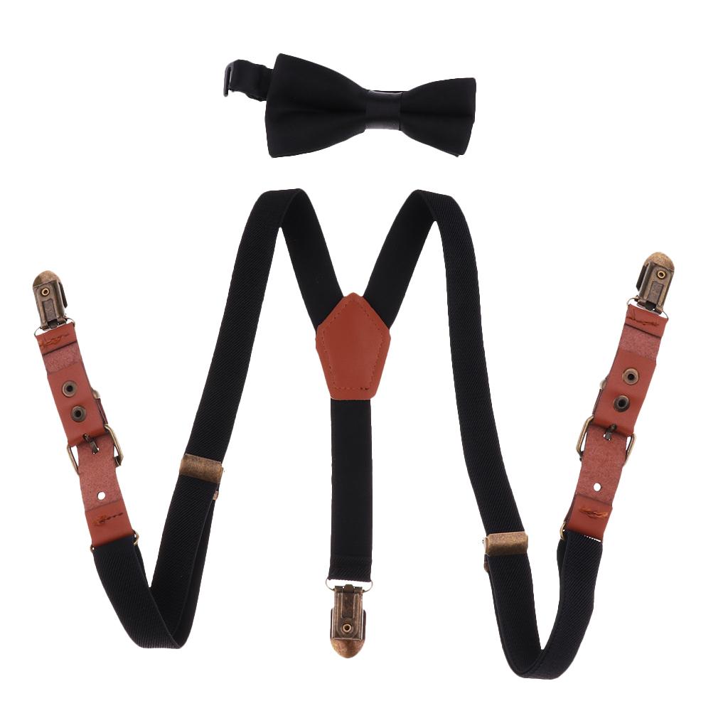 Baby Boys Adjustable Elastic Suspenders Black