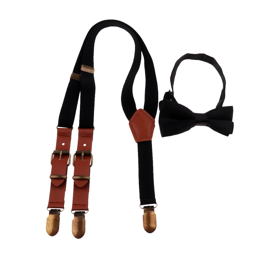 Baby Boys Adjustable Elastic Suspenders Black