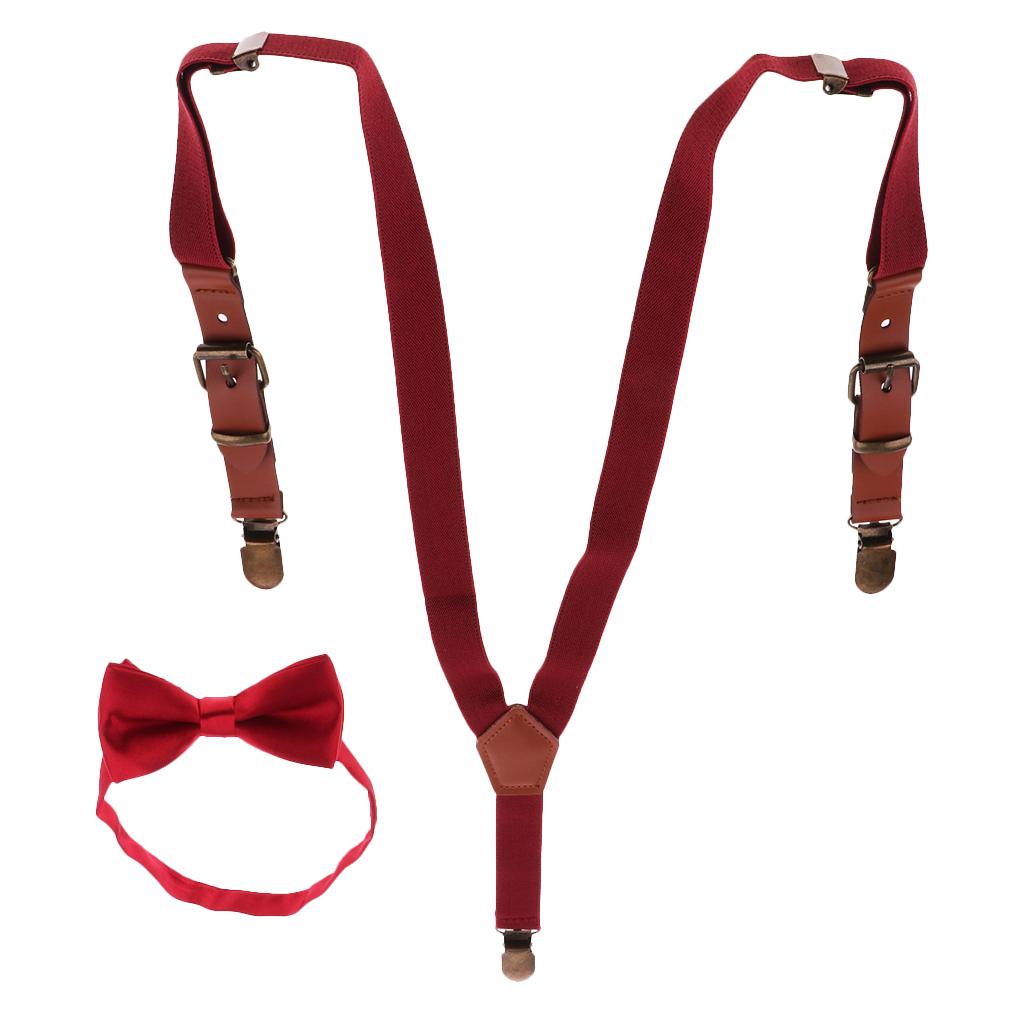 Baby Boys Adjustable Elastic Suspenders Red