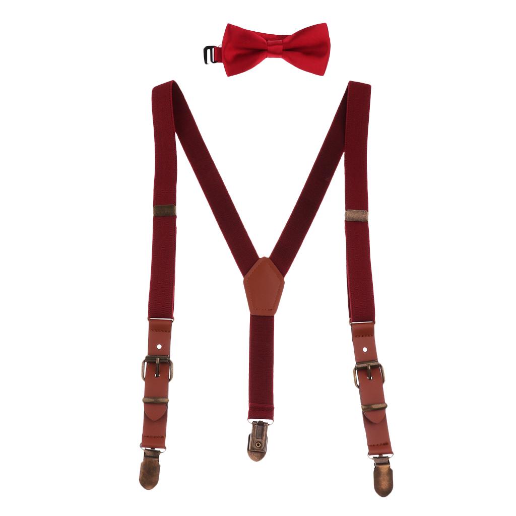 Baby Boys Adjustable Elastic Suspenders Red