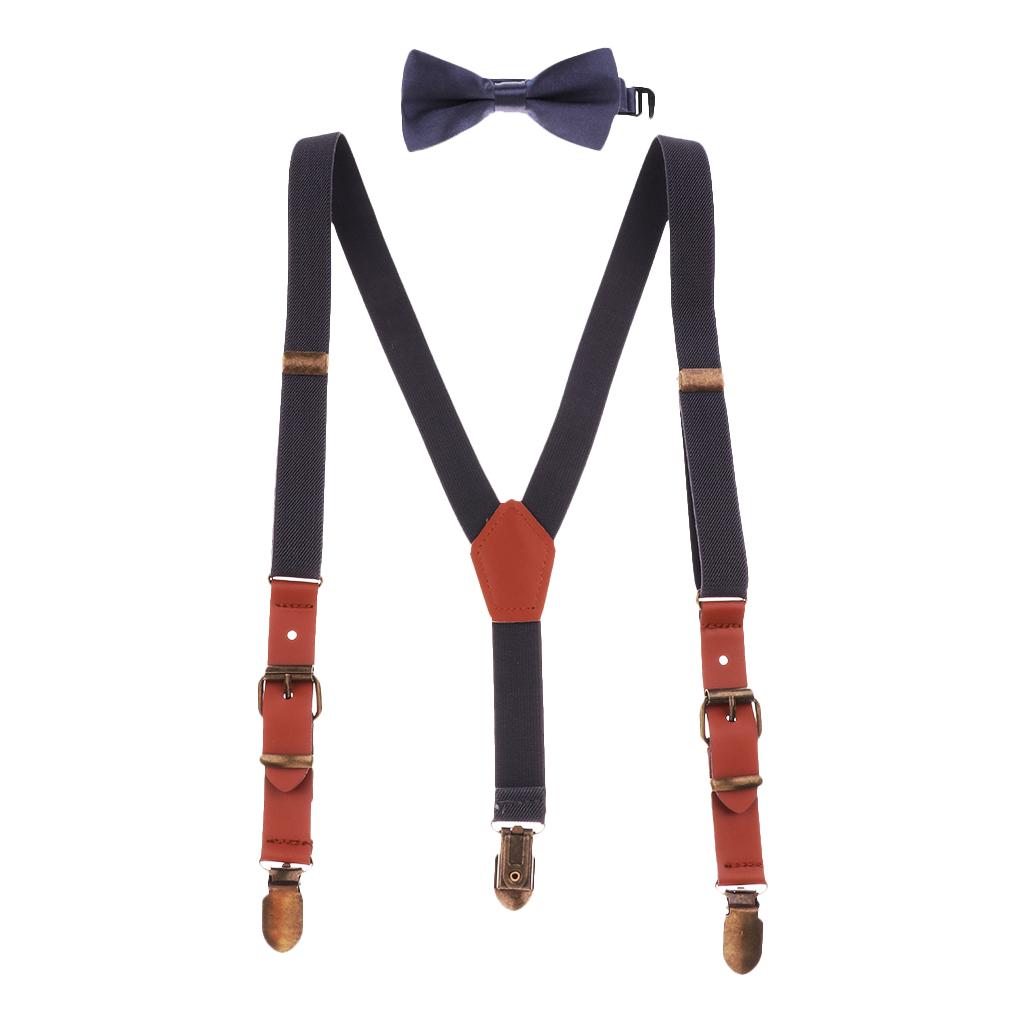 Baby Boys Adjustable Elastic Suspenders Gray