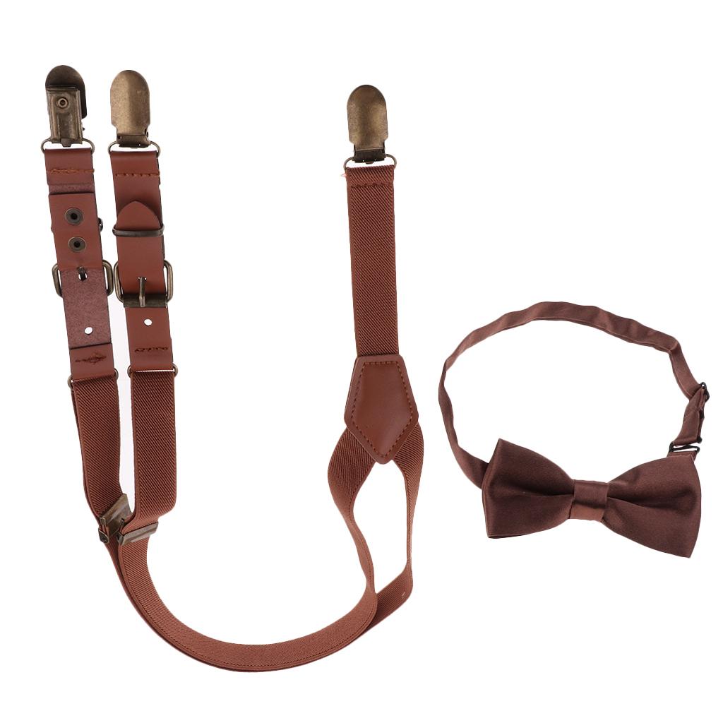 Baby Boys Adjustable Elastic Suspenders Brown